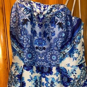 Royal blue flower formal dress